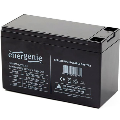 Акумуляторна батарея EnerGenie 12В / 7.5 А·год (BAT-12V7.5AH) AGM